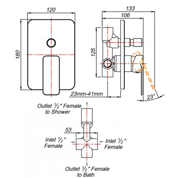 SHORE CONCEALED DIVERT MIXER.