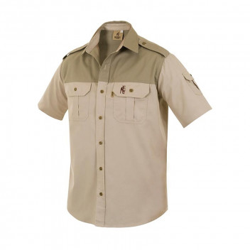 BOERBOEL MEN KALAHARI STONE AND PUTTY SHORT SLEEVE SHIRT SIZE XS