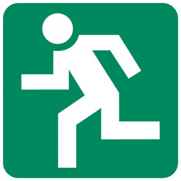 MAN RUN LEFT SIGN GREEN 190X190MM