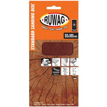 RUWAG ORBITAL 1/3 VELCRO SANDSHEET 180G 5PP