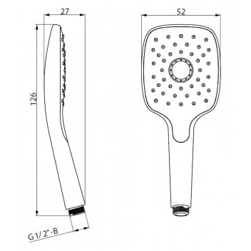 COBRA PAUSE SQUARE CHROME HAND SHOWER