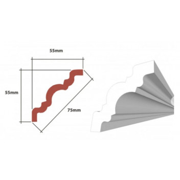 SANTE CORNICE 55MM X 55MM X 75MM 4X2M PER PACK
