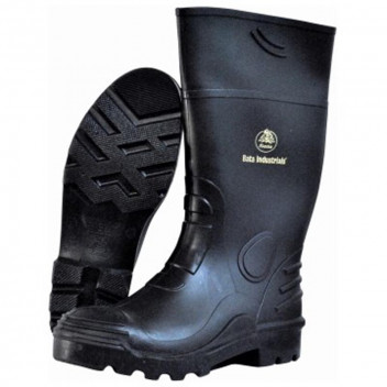 BATA RHINO BLACK STEEL CAP GUMBOOT SIZE9