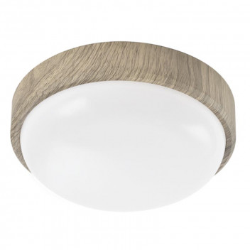LIGHT CEILING BATHR POLYCARB CF126 160MM 15W  DARK WOOD COLOUR BRIGHTS