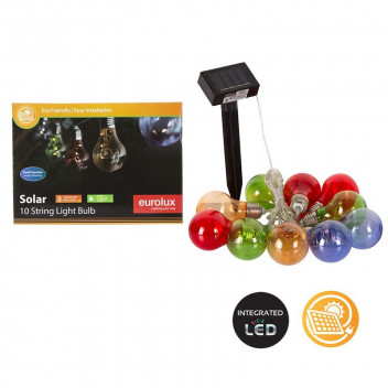 MULTICOLOUR LED SOLAR STRING LIGHT 10LIGHTS 1.6M