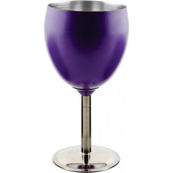 HOMEQUIP WINE GOBLET STAINLESS STEEL MATT FINISH PURPLE