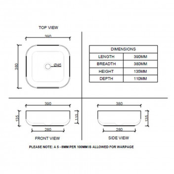 BIJIOU BASIN FREESTANDING DESIR WHITE