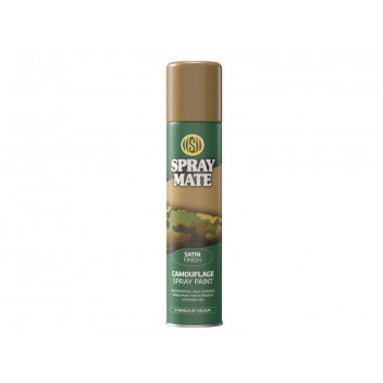 SPRAYMATE SATIN MUD BROWN CAMOUFLAGE SPRAY PAINT 250ML