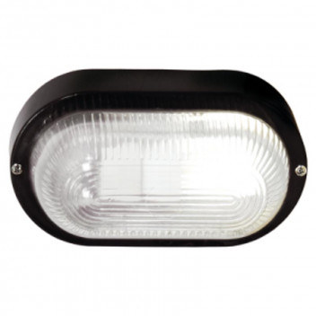 BRIGHTSTAR BLACK PVC OVAL BULKHEAD WITH GLASS