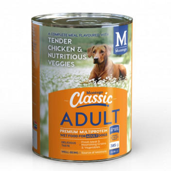 CLASSIC VEGETABLE AND CHICKEN CANNED DOG FOOD 385G