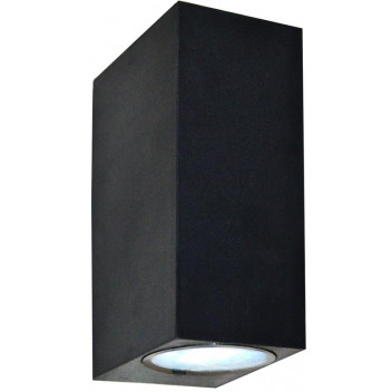 K LIGHT WALL LIGHT GU10 POLYCARB BLACK UP&DOWN SQUARE