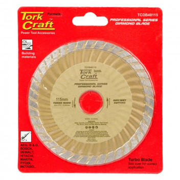 TORK CRAFT TURBO WAVE DIAMOND CUTTING BLADE 115MMX22.22MM