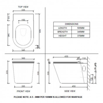 ARMOUR WHITE WALL HUNG PAN