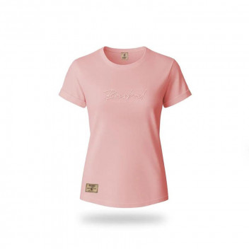 PINK MELANGE EMBROIDERED LADIES T-SHIRT 3XLARGE