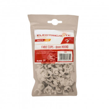 ROUND CABLE CLIP 8MM 100PIECE