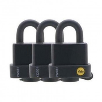 YALE ALL WEATHER PADLOCK TRIO KA 51MM 3PIECE
