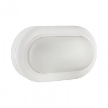 EUROLUX SMALL OVAL COOL WHITE PLASTIC LED BULKHEAD 8W 230V