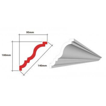 ALINA CORNICE EPS 100MM X 95MM X 140MM 4 X2M PER PACK