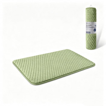 BATH MAT RECTANGLE POLYESTER GREEN/BEIGE/BLUE/GREY 45X75CM