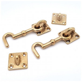 BOLTFIX CABIN HOOK HARD BRASS PLATED 75MM