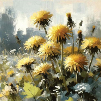 DECOUPAGE GOLDEN DANDELION MEADOW 700X700MM