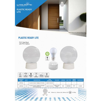 LITEMATE READY RIBBED CLEAR LIGHT WITHOUT BULB
