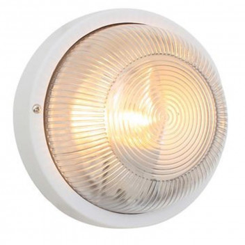 EUROLUX E27 WHITE ROUND PLASTIC BULKHEAD 230V