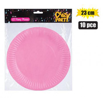 PINK PARTY PLATES 23CM 10PACK