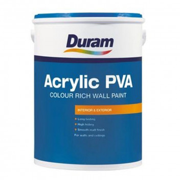 PAINT PVA WHITE ACRYLIC 5L DURAM