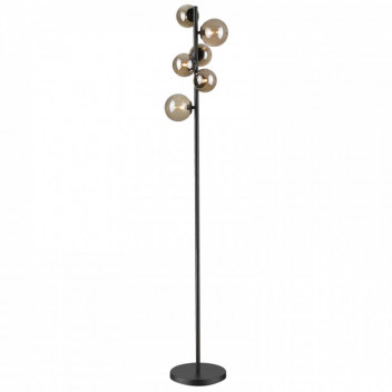 LAMP FLOOR SL401BLACK WITH SMOKE GLASS BALLS 280MM HEIGHT BRIGHTSTAR