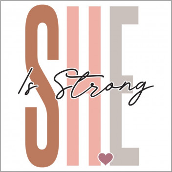 SHE IS STRONG VINYL CRAFT UV DTF STICKER