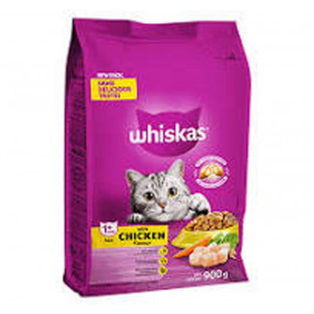 WHISKAS ADULT CAT FOOD CHICKEN 900G