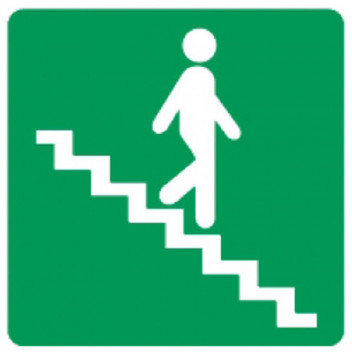 STAIRS DOWN RIGHT EXIT SIGN 190X190MM