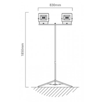 EUROLUX LED 2 X 20W FLOODLIGHT WITH TRIPOD