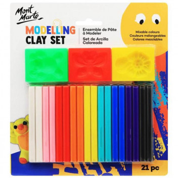 CLAY MODELLING CRAFT SET 21 PIECES WITH MOULDS