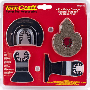 TORK CRAFT QUICK CHANGE OSCILLATING GENERAL PURPOSE ACCESSORY KIT 4PC