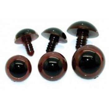 TEDDY CRAFT BROWN EYES 14MM 6PAIRS