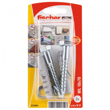 FISCHER WALLPLUG AND COACH 2PER PACK
