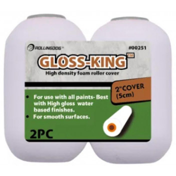 REFILL PAINT ROLLER FOAM GLOSS 00251 50MM 2PC ROLLINGDOG