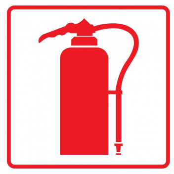 FIRE EXTINGUISHER SIGN RED 190X190MM