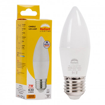 RADIANT LED BULB CANDLE E27 7W 3000K