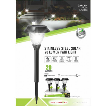 SOLARMATE STAINLESS STEEL SOLAR SPOT LIGHT 25 LUMENS