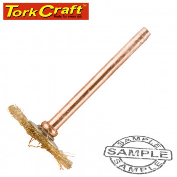 TORK CRAFT MINI BRASS BRUSH 19.1MM WHEEK SHANK 3.2MM