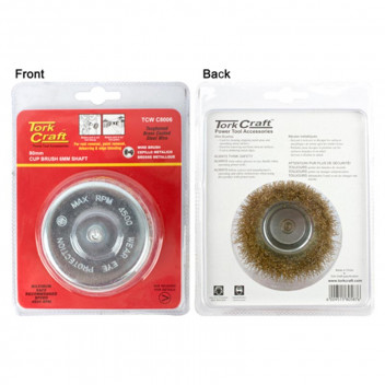 TORK CRAFT WIRE CUP BRUSH SHAFT BLISTER 80MM X 6MM