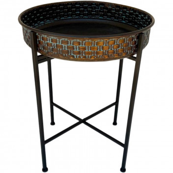 METAL ROUND LARGE TABLE TRAY 46X62CM