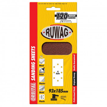 RUWAG ORBITAL SANDING SHEETS P80 93X230MM 3PP