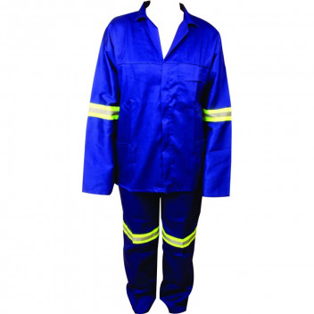 MAT-SAFE OVERALL CONTI SUIT WITH REFLECTIVE TAPE ROYAL BLUE 2PIECE SIZE 44
