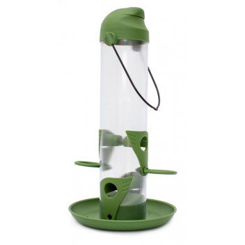 VALEMOUNT SMALL GREEN PLASTIC SEED BIRD FEEDER 30X15X7CM