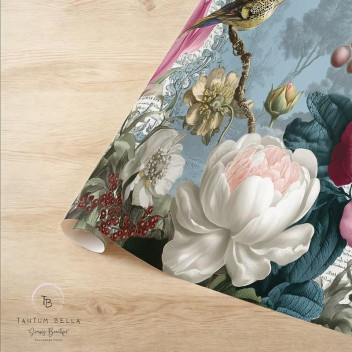 WRAPPING PAPER BLUE GARDEN 500X750MM