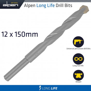 ALPEN MASONRY DRILL BIT LONG LIFE 12 X 150MM